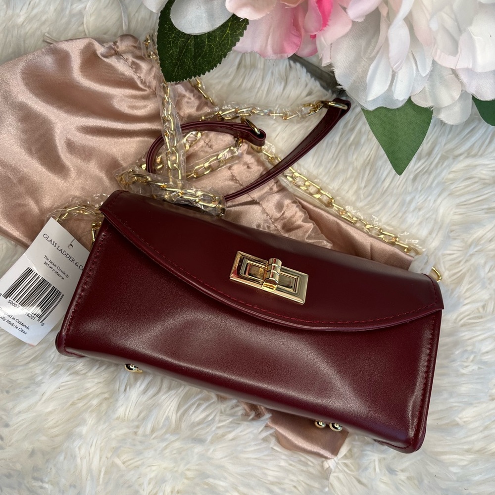 NWT Glass Ladder & Co Jackie crossbody in maroon